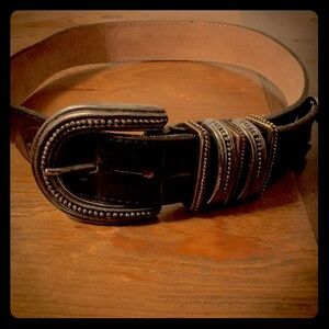 Black leather belt